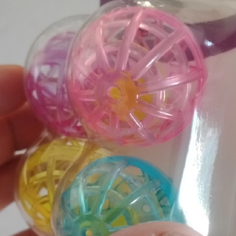 Lattice Balls Cat Toy Set - Pink, Yellow, Blue